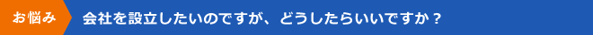 会社を設立したいのですが、どうしたらいいですか？