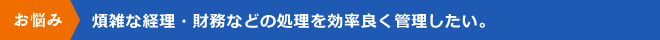 煩雑な経理・財務などの処理を効率良く管理したい。